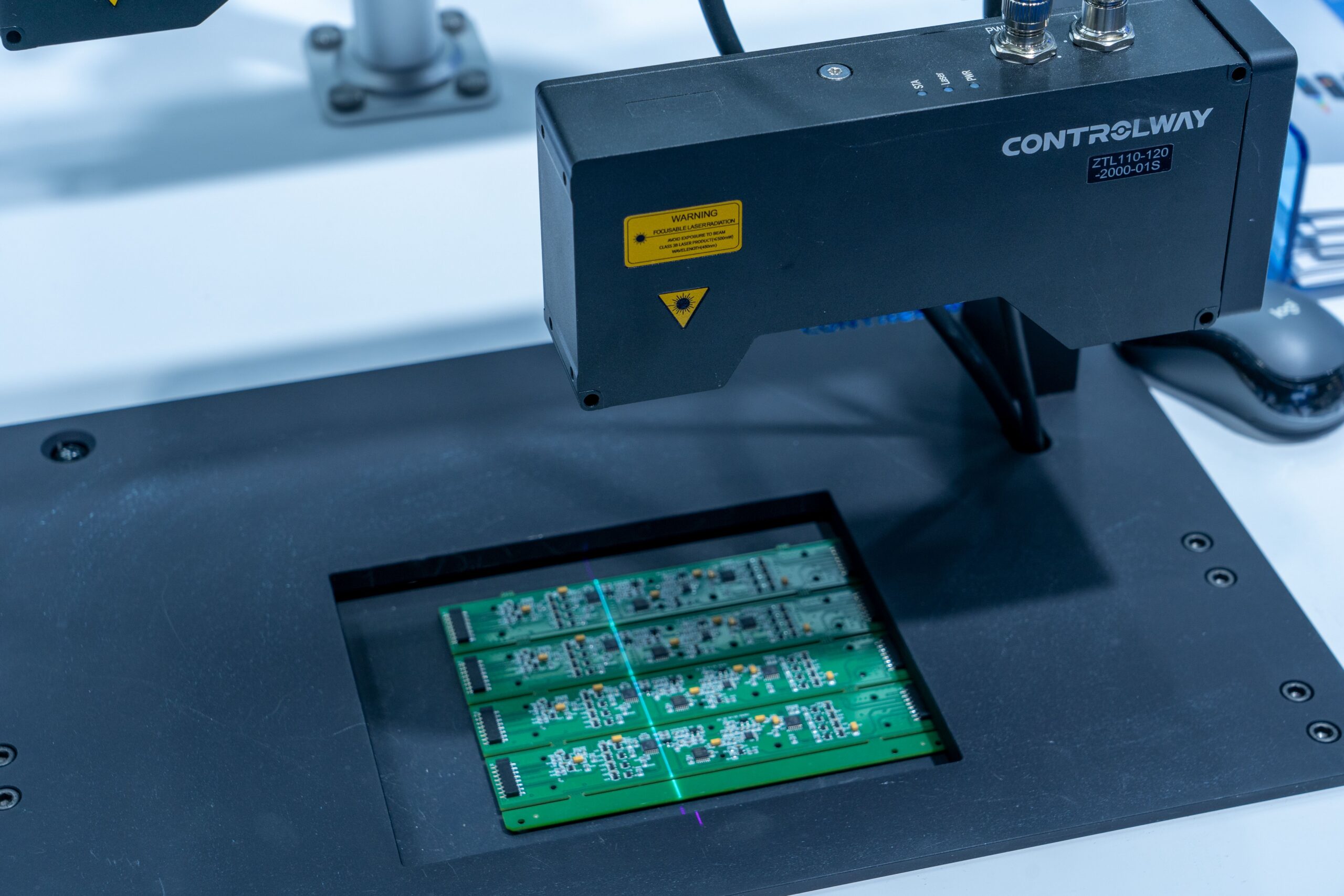 SMT assembly production with automated PCB inspection equipment