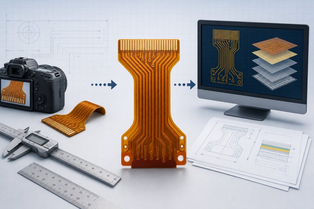 FPC without Gerber files evaluation using photos, measurements, a sample, and engineering data